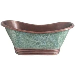 อ่างอาบน้ำทองแดงหรูหรา ราคาถูก ขายดี ดีไซน์เคลือบผิวแบบพาติน่า ราคาขายส่ง - Product Image 3