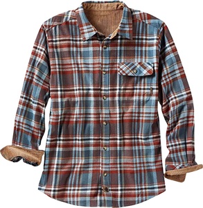 Long Sleeve High Quality Custom Men 100% Cotton Custom Spring and Autumn Cotton <b>Plaid</b> Men's <b>shirts</b> - Product Image 4