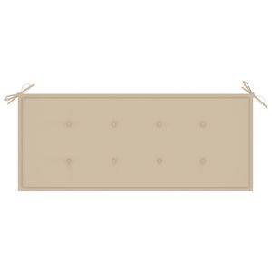 Banc de patio en teck massif beige moyen résistant - Product Image 6