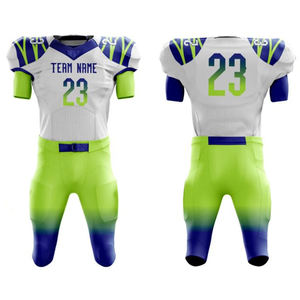 Uniformes de Fútbol Americano Personalizados al por Mayor, Transpirables, de Talla Grande, Manga Corta, 100% Poliéster, Conjuntos para Equipos - Product Image 6