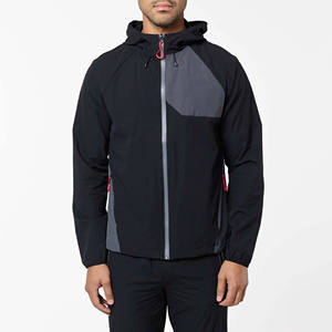 Chándal deportivo para hombre en contraste de color NEGRO con bolsillo con cremallera oculta, puños elásticos, cintura elástica de tela y chándal para gimnasio. - Product Image 3