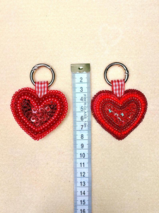 100% Artisan-made Bead Embroidery Fabric Beaded Keychain Strap Custom Team Logo Wristlet Bag Charm <b>Key</b> Holder Game Day <b>Key</b> <b>Chain</b> - Product Image 6