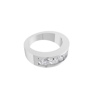 Bague de fiançailles Aarinya Sovereign Horizon pour homme, diamant cultivé en laboratoire, argent 925, certifié IGI, coupe ronde, demi-sertissage - Product Image 2