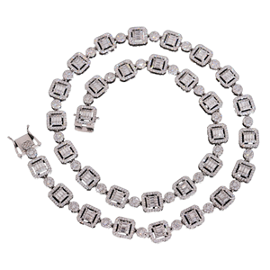 Bijoux Hip Hop en argent sterling 925, chaîne cubaine en moissanite, chaîne cubaine à maillons carrés infinis en argent sterling 925 pour elle - Product Image 3