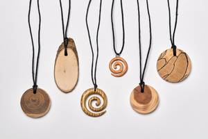 Handmade Wooden Pendant <b>Necklace</b> for Women Natural Wood Jewelry <b>Boho</b> Chic Stylish <b>Necklace</b> Gift Item - Product Image 3