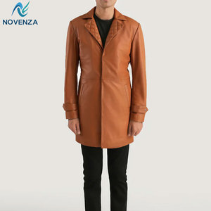Manteau en cuir réversible sur mesure pour homme, en cuir véritable, veste d'hiver chaude doublée, trench-coat boutonné pour un style décontracté ou professionnel - Product Image 3