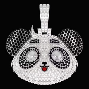 จี้รูปแพนด้าการ์ตูนน่ารัก D'VINS JEWELS รับรองโดย IGI ทองคำแท้ 14k ประดับเพชรแบบไมโครอินเซ็ต สไตล์ฮิปฮอป ของขวัญสำหรับผู้ชาย ไม่ใช่ของปลอม - Product Image 2
