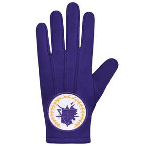 Gants en coton violets avec logo brodé, longueur poignet, chauds pour un usage quotidien, style hiver, design uni - Product Image 6