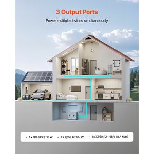 Stazione di Alimentazione Portatile con Batteria Aggiuntiva 3840Wh LiFePO4, Espansione con 3 Porte AC per Casa e Campeggio all'Aperto - Product Image 4