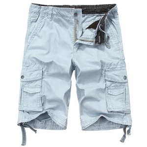 Men's Purple Cargo Shorts Mid Waist Plus Size Casual Bermuda with Pockets Zipper Fly Breathable 100% Polyester Woven - Product Image 3