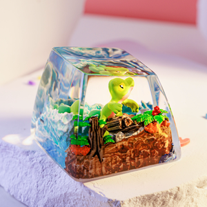 Teclas Artesanales Bosque Místico, Teclas Artesanales Personalizadas, Teclas Anime Lindas, Teclas Verdes, Juego de Teclas, Teclas de Madera - Product Image 2