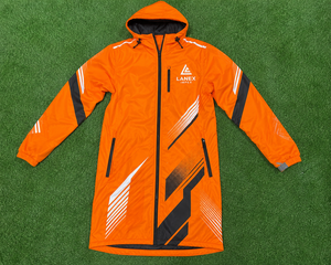 Veste de pluie imperméable à capuche longue orange personnalisée, coupe-vent, respirante, pour toutes les saisons, pour hommes et femmes, randonnée, pêche, utilisation par temps pluvieux - Product Image 6