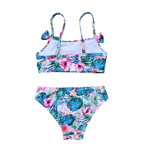 Conjunto de Bikini Halter para Niñas en Oferta - Traje de Baño Personalizado con Estampado Floral para Niñas de 2 a 8 Años con Lazo Sexy y Mezcla de Spandex de Alta Calidad - Product Image 4