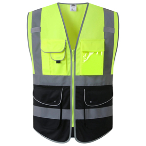 เสื้อกั๊กสะท้อนแสงแบบมองเห็นได้ชัดเจน ANSI Class 1 EN ISO 20471 Class 2 ไฟ LED กันน้ำ สำหรับทำงาน มีหลายกระเป๋า ผลิตจากโพลีเอสเตอร์ตาข่าย เพื่อความปลอดภัย - Product Image 4