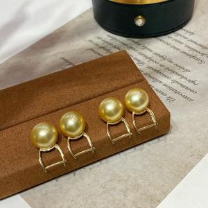 Boucles d'oreilles en perles d'or naturel pour femmes, élégantes, simples et polyvalentes, de haute qualité, en argent pur, boîte cadeau de qualité supérieure pour toutes les occasions - Product Image 2