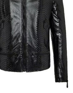 Chaqueta de Cuero con Grabado Croco OEM, Chaqueta de Motociclista de Cuero Genuino para Hombre, Chaqueta de Moda, Fabricante y Proveedor Personalizado - Product Image 3