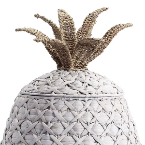 White pineapple-shaped water <b>hyacinth</b> <b>basket</b> Handmade Storage <b>Basket</b> Wholesale eco-friendly Made in Vietnam - Product Image 3