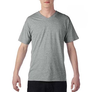 เสื้อยืดคอกว้างผู้ชาย ผ้าคอตตอนผสม แขนสั้น ระบายอากาศได้ดี สวมใส่สบาย ดีไซน์เหมาะกับการสวมใส่ทุกวัน เหมาะสำหรับลุคสบายๆ - Product Image 3