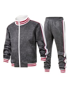 Boys' Winter Cotton Webbing Striped Stand Collar Windproof Anti-Bacterial Breathable Zipper Sweatshirt Casual Sport <b>Jacket</b> Set - Product Image 3