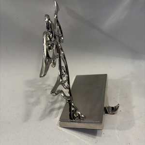 Silver Metal Christmas Angel <b>Stocking</b> <b>Holder</b> Beautiful Cottage feltsocks - Product Image 5