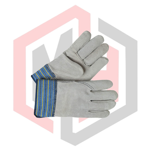 ถุงมือหนังฟอกโครเมียมแบบสั้น สำหรับงานทั่วไป ป้องกันการบาด ป้องกันสารเคมี ป้องกันความร้อน กันลื่น ปรับขนาดได้ - Product Image 2