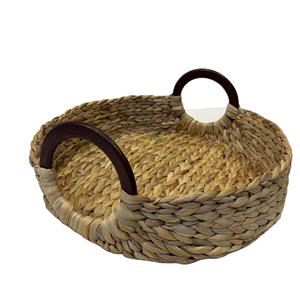 ตะกร้าเก็บของทรงกลมจากผักตบชวา - ดีไซน์หรูหรา เป็นมิตรกับสิ่งแวดล้อม ใช้งานได้หลากหลาย - Product Image 1