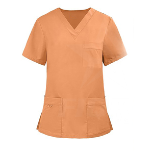 Conjunto Médico Unisex de Tela Tejida Tipo Denim, Cuello en V, Manga Corta, Top y Pantalones, para Uso Hospitalario - Product Image 3