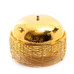 Ramadan Food Server <b>Buffet</b> Warmer Eid Decoration <b>Table</b> Ware Food Server Pot Golden Casserole Dish - Product Image 1