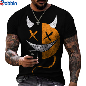 Camiseta de Hombre con Diseño 3D Divertido y Logotipo Frontal, Tela de 300g, Cuello Redondo, Manga Corta, Transpirable, con Estampado Facial - Product Image 6