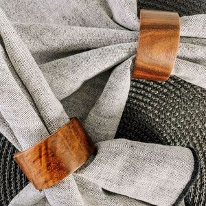 Decorative Wooden Napkin Ring <b>Set</b> Natural Solid Wood Napkin Ring for Dining Table Styling - Product Image 5