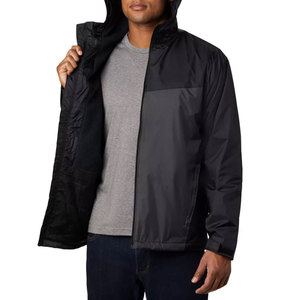 Chaqueta Acolchada con Capucha para Hombre, Negra, Cortavientos, con Cierre de Cremallera, Exterior de Poliéster, Estilo Casual para Invierno, Corte Regular, Color Sólido - Product Image 5