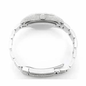 Reloj de Lujo con Bisel de Diamantes en Dos Tonos, Esfera Negra, Acero Inoxidable, Oro Rosa, con Indicador de Fecha - Product Image 3