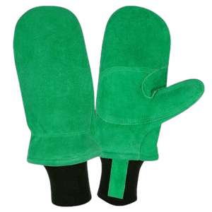 Guantes de cuero de vaca de primera calidad, resistentes, antideslizantes, antivibración, con muñequera elástica, protección para el horno, suaves - Product Image 4
