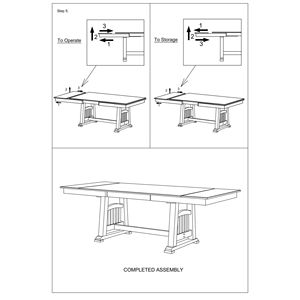 Tavolo da Pranzo Contemporaneo Monoblocco con 2 Prolunghe, Finitura Bianco Antico e Grigio per Cucina e Sala da Pranzo - Product Image 6