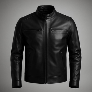 Veste en cuir élégante pour homme, couleur personnalisée, 100% cuir, veste en cuir slim personnalisée pour homme - Product Image 3