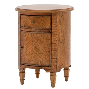 Contemporary Nightstand with Storage Made of Solid Teak Wood High Quality <b>Brown</b> Finish for Living Room Indoor Use - Product Image 2