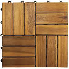 High Quality Modern Waterproof DUAL LOCK Interlocking Square Acacia Wood Deck Tiles/<b>Decking</b> 300x300mm Pool Matt Finish Double - Product Image 5