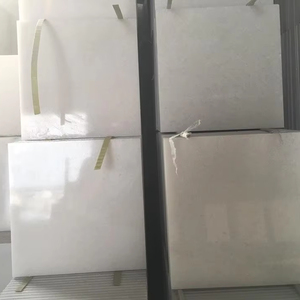 Losas de Mármol Calcita Blanco Lechoso Procesadas en Fábrica, Modernas, Pulimentadas, Aterciopeladas, Impermeables, Ecológicas, Duraderas, 24x24 - Product Image 1