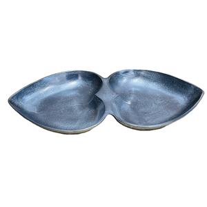 Cuenco de aluminio para servir frutas, vajilla decorativa para hoteles y restaurantes, aperitivos y galletas, con dos compartimentos, Color azul - Product Image 1