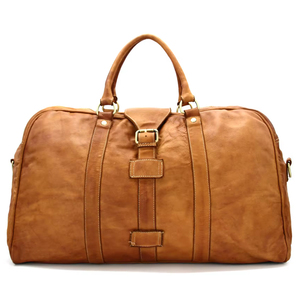 กระเป๋าทรงดัฟเฟิลกลางแจ้งทำด้วยมือทำจากหนังสำหรับผู้ชายกระเป๋าเดินทางสำหรับออกนอกสถานที่น้ำหนักเบาและทนทาน - Product Image 1