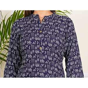 Vestidos Cortos Estampados de Algodón Dulce y Elegante para Mujer, Perfectos para Fiestas Casuales o Ropa de Oficina, Ropa Tradicional de Moda India - Product Image 4