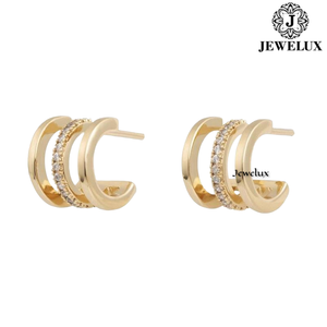 Pendientes de Diamantes VVS de Alta Calidad Jewelux, Plata de Ley 925 con Baño de Rodio, Certificados por IGI, para Fiestas y Regalos, de Gujarat - Product Image 2
