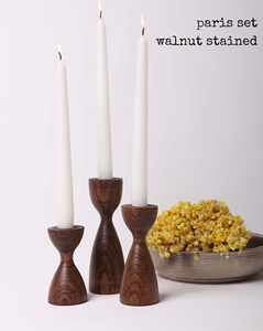 เชิงเทียนไม้ทำด้วยมือเชิงเทียนไม้สำหรับตกแต่งบ้านและตกแต่งห้องครัวและโต๊ะด้วยงานฝีมือหลายชิ้น - Product Image 3