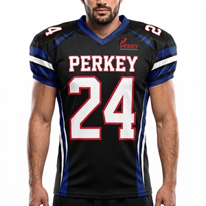 Maillot de football américain par sublimation, vêtements de sport personnalisés, tissu polyester respirant, construction anti-humidité, séchage rapide - Product Image 1