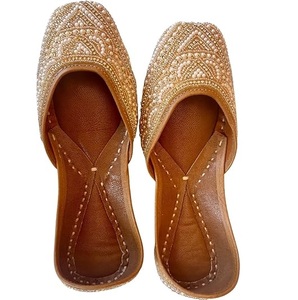 Custom Design High Fashion Stones Footwear Fancy Khussa Shoes Punjabi Jutti Slippers Flat <b>Flip</b> <b>Flop</b> Indoor Khussa For Women - Product Image 6