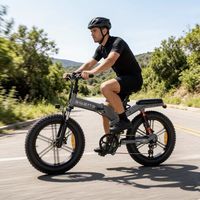 Vélo électrique pliable sportif à longue portée Himalano 8 vitesses avec pneus larges de 20*4 pouces, cadre en alliage d'aluminium, batterie au lithium et freins à disque hydrauliques