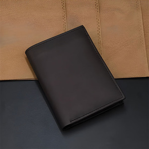 Wholesale Coffee Leather <b>Trifold</b> <b>Wallet</b> <b>Men</b> Casual Vertical Cardholder Classic Flap Billfold Soft Cash Sleeve ID Slot Man Pocket - Product Image 1