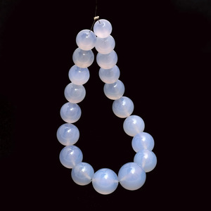 Cuentas Redondas Lisas de Calcedonia AAA de 10mm-15mm, Calcedonia Azul Natural, Piedras Preciosas Semipreciosas Sueltas para la Fabricación de Joyas - Product Image 1