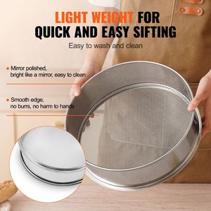 Setaccio per Farina in Acciaio Inox 304 a 12 Maglie, Diametro 12,6 Pollici, Filtro a Maglia Fine con Manico in PC - Product Image 5