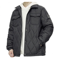 Blouson matelassé léger pour homme, col montant, en polyester teint en fil, style streetwear d'hiver, vente en gros